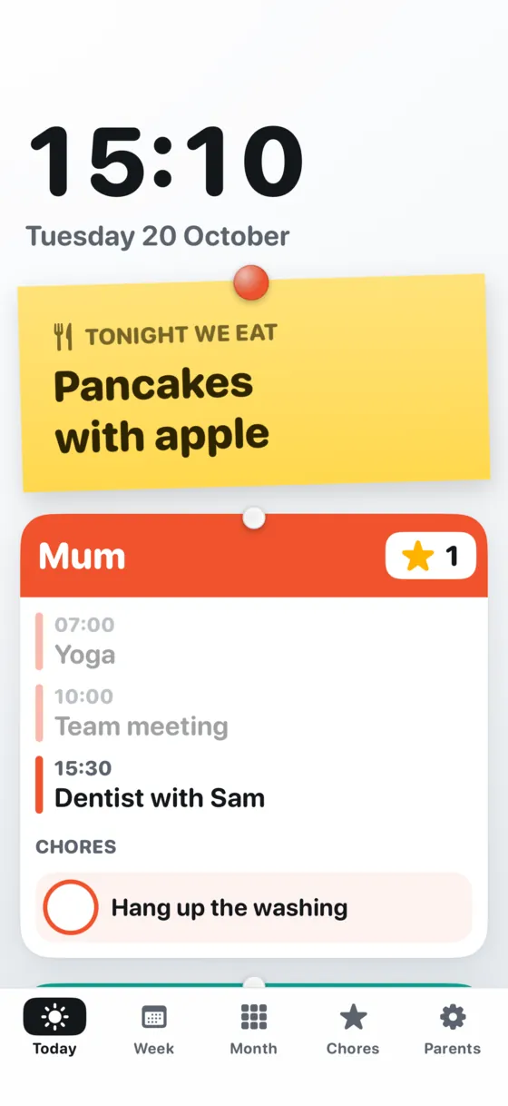 The same board on an iPhone, all in one column.